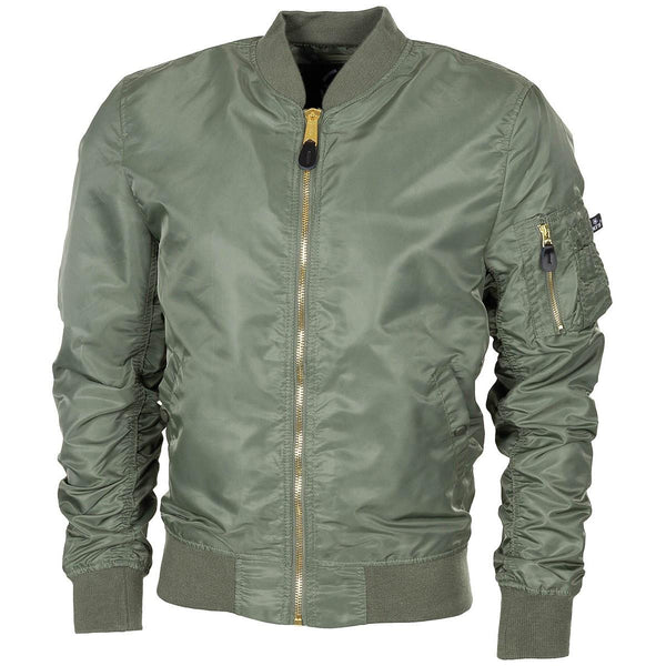 Veste de style militaire américain Bomber MA1 coupe-vent olive uniforme d'équipage des forces aériennes NEUF