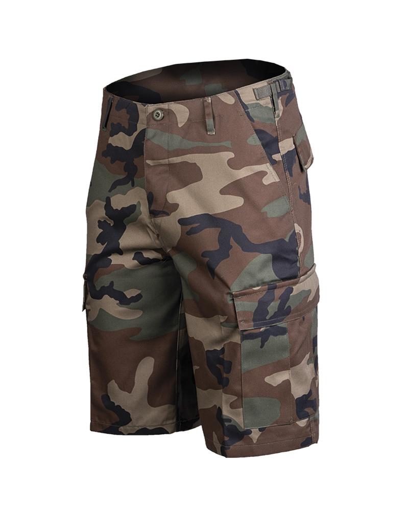 Mil-Tec Brand Military Style Woodland camouflage bermuda cargo BDU army shorts