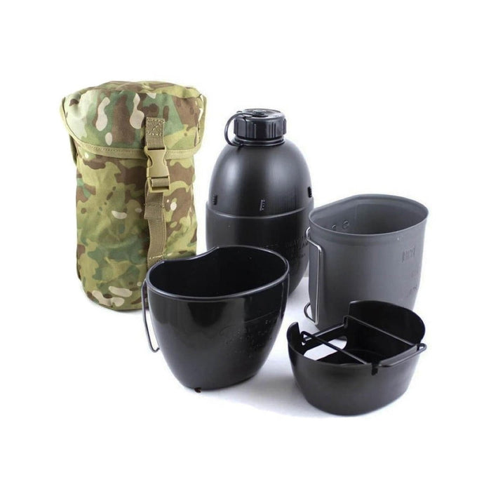 BCB Multi-Fuel Cooking System con fornello in alluminio, borraccia, tazza da cucina, boccale e custodia multicam per il campeggio