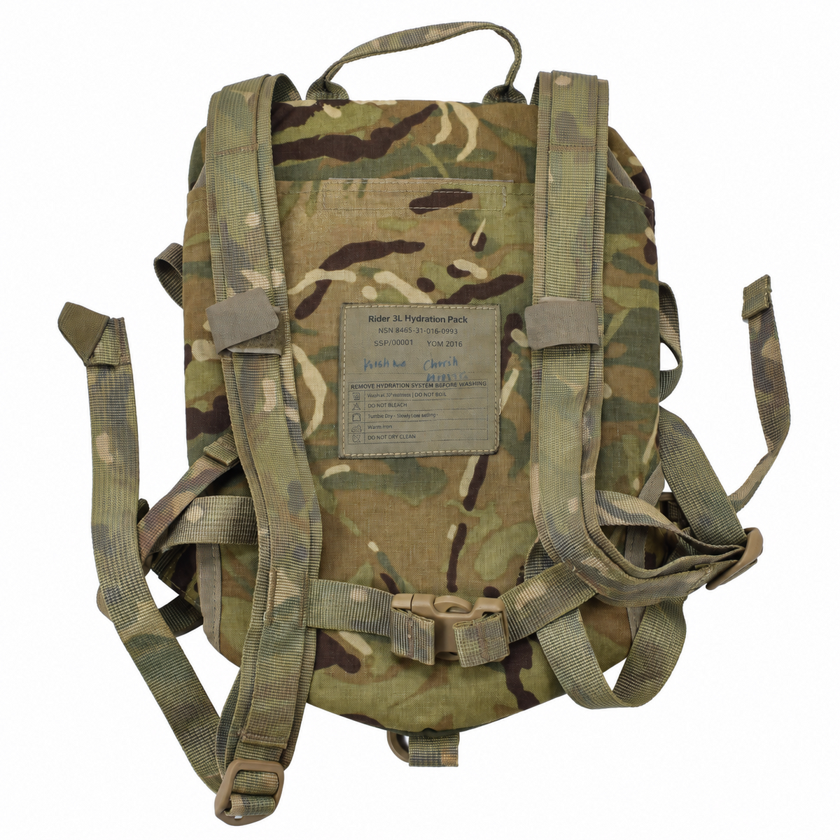 Mochila de hidratación militar israelí original de 3 litros Rider TPU Vejiga MTP Camo