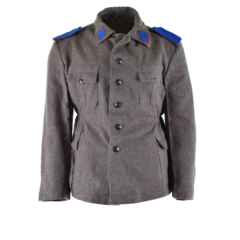 GENUINE BULGARIAN ARMY JACKET WOOL MILITARY-ISSUE SURPLUS UNIFORM GREY-BROWN
