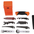 MFH Special 27 Part Survival Kit Utility Tool Box Orange Camping Outdoor