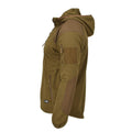 Blohl Brand Militaire stijl jas met capuchon, thermisch fleece versterkte coyote NIEUW