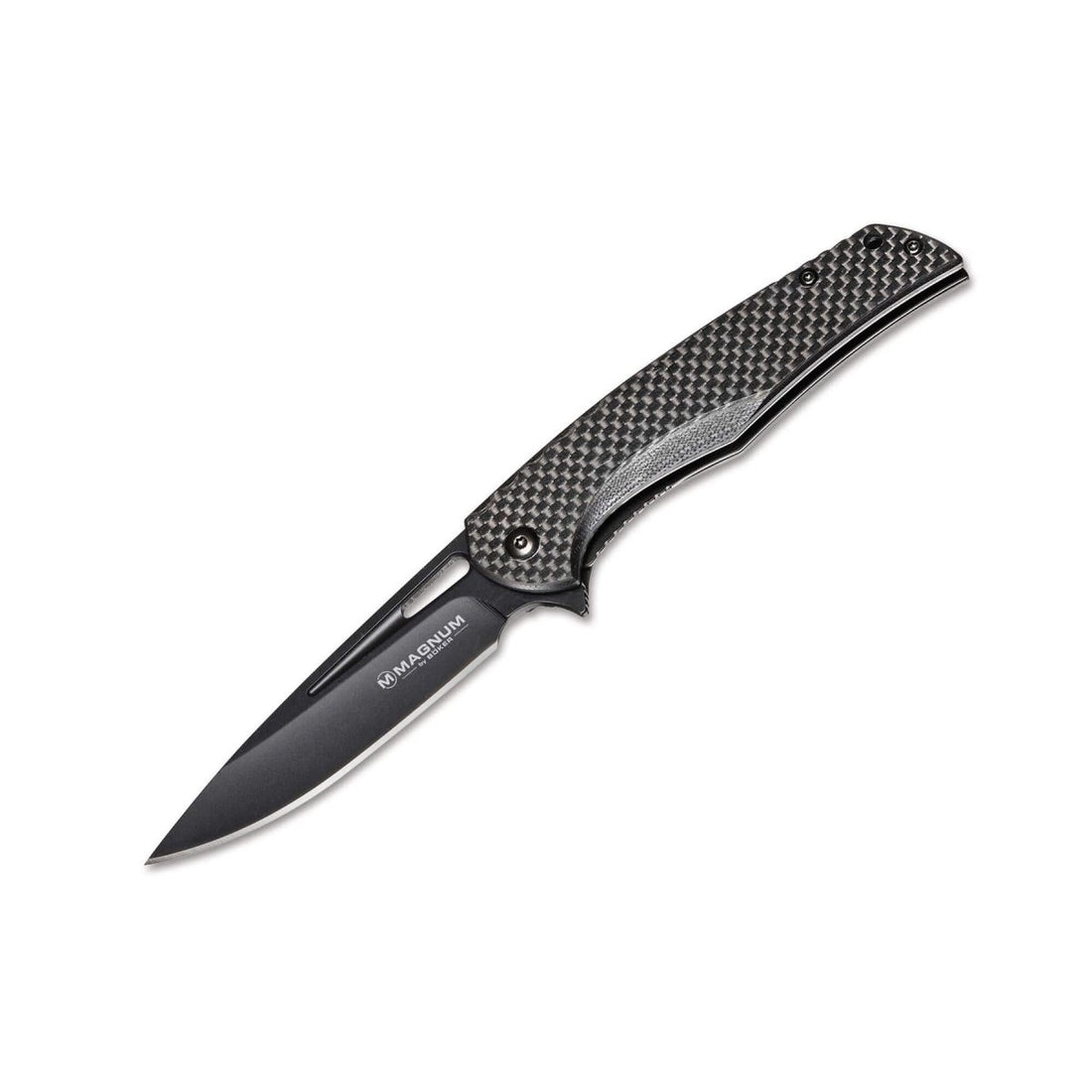 Coltello tascabile pieghevole BOKER Black Carbon manico in acciaio inox 440A in fibra di carbonio