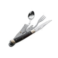 Boker bon eetlust pocket bestek set mes lepel vork 440a staal houten handgreep