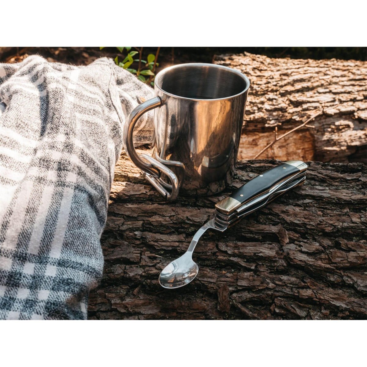 Boker bon eetlust pocket bestek set mes lepel vork 440a staal houten handgreep