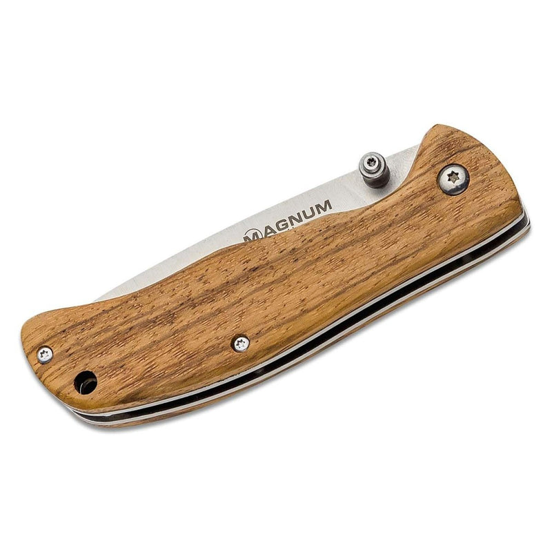 Boker Brand folding pocket knife Backpacker uncoated stainless steel wood handle - GoMilitar