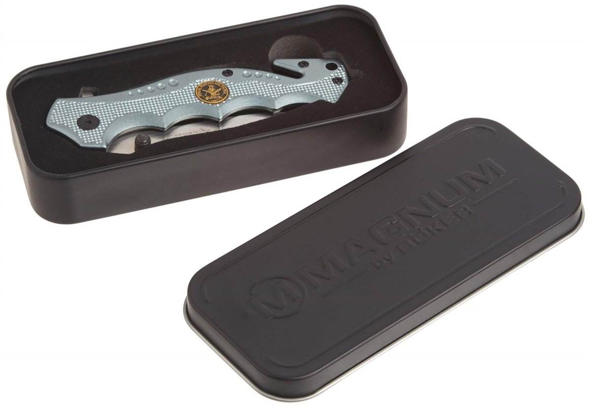 Böker Marken-Klapptaschenmesser Hero grauer Griff aus 440A-Aluminium aus rostfreiem Stahl