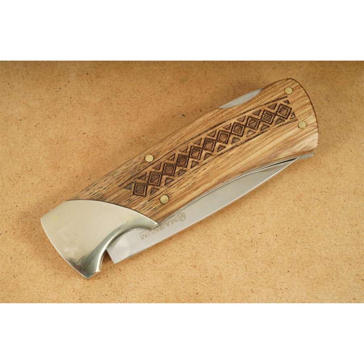 Boker Brand navaja de bolsillo plegable Woodcraft acero inoxidable 440A mango de madera
