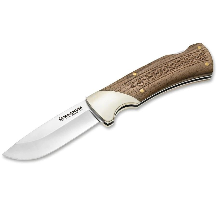 Boker Brand navaja de bolsillo plegable Woodcraft acero inoxidable 440A mango de madera