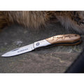 BOKER Caveman Steel pocket knife 440A uncoated steel decorated wooden handle