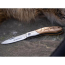 BOKER Caveman Steel pocket knife 440A uncoated steel decorated wooden handle - GoMilitar
