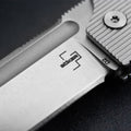 Boker Plus BabyX Navaja de bolsillo plegable Hoja D2 Mango de acero inoxidable Gris