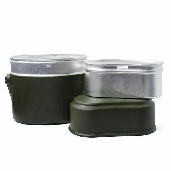 BW Deutschland Armee Stil Essgeschirr Aluminium Militär Bowletopf 3-teilig Set Repro