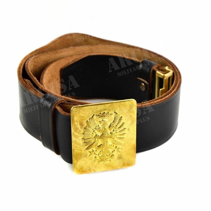 Genuine Spanish army leather formal belt brass buckle military trousers pants