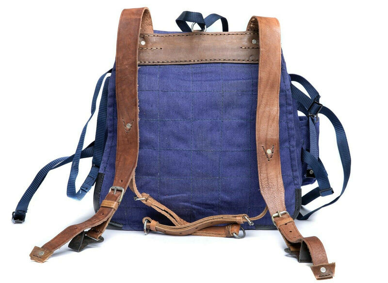 Genuino ejército rumano Rucksack Excedente militar de lienzo azul Haversack Bag NUEVO