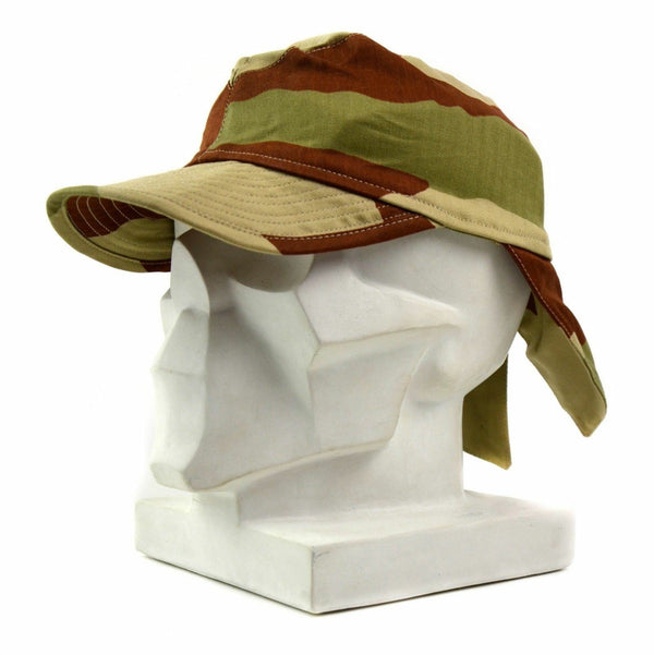 Véritable casquette de combat de l'armée française Chapeau queue-de-pie camouflage désert avec rabat de cou