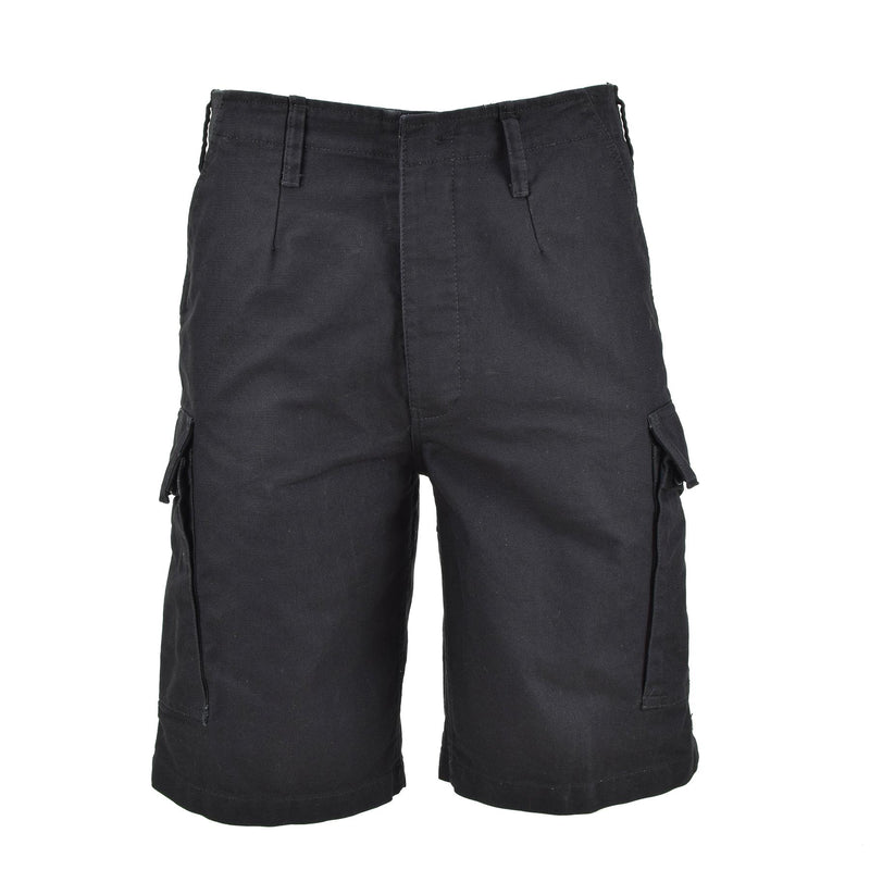 Mil-Tec Brand German Army style black prewashed Moleskin bermuda military shorts