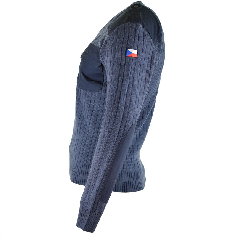 Oryginalny czeski sweter armii sweter M97 Blue Wool V-donk NECT SURPLUS NOWOŚĆ