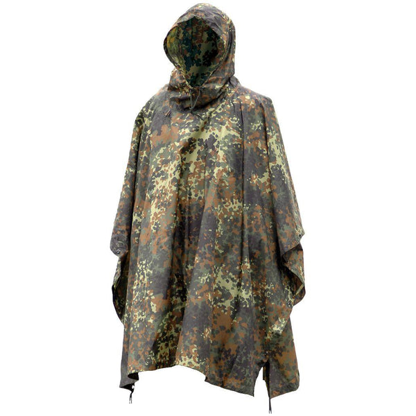 Mil-Tec marka styl wojskowy poncho flecklern camo ripstop lekki wodoodporny