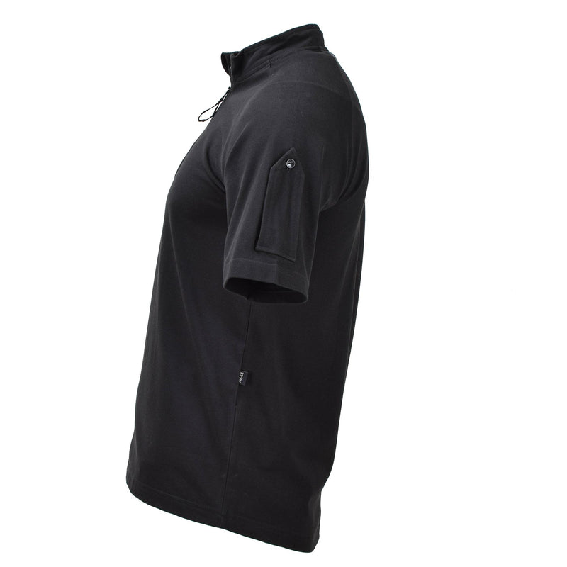 T-shirts tactiques originaux de la police de l'armée britannique à manches courtes avec fermeture éclair noire NEUF
