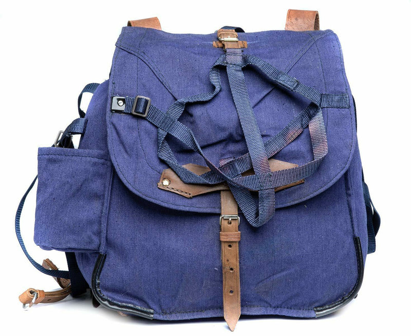 Genuino ejército rumano Rucksack Excedente militar de lienzo azul Haversack Bag NUEVO