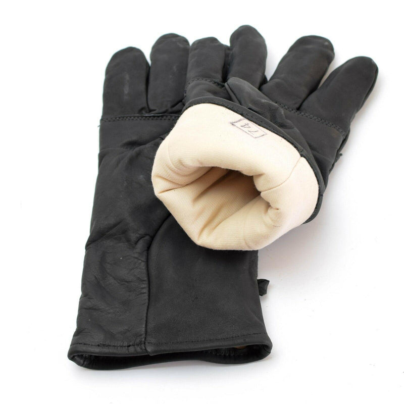 Original US Army Kampflederhandschuhe Echtes schwarzes Leder Militärausführung