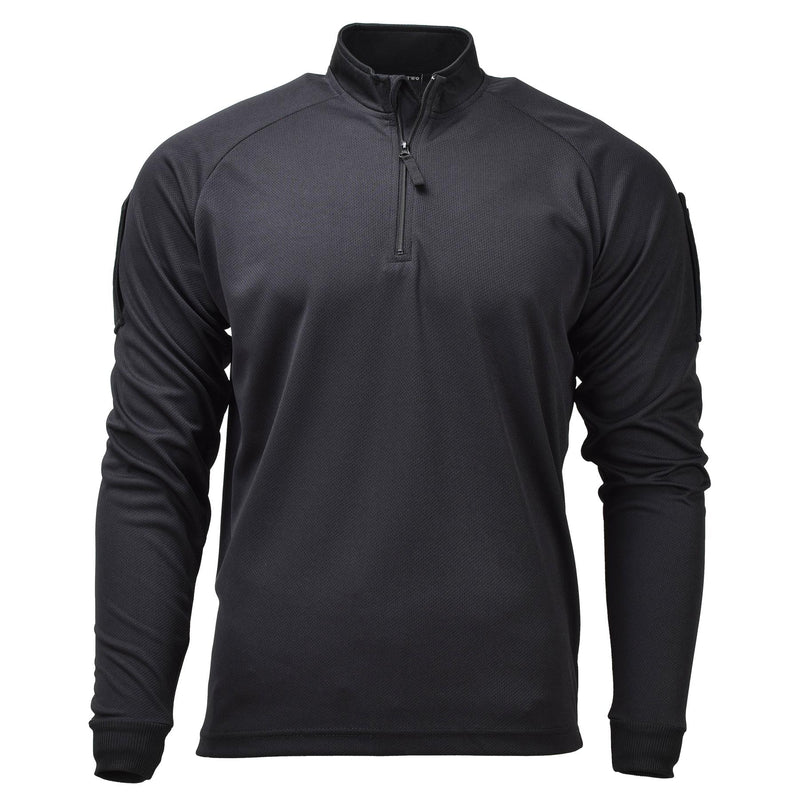 Camisetas tácticas de combate militar británica original con cremallera negra transpirable nuevo