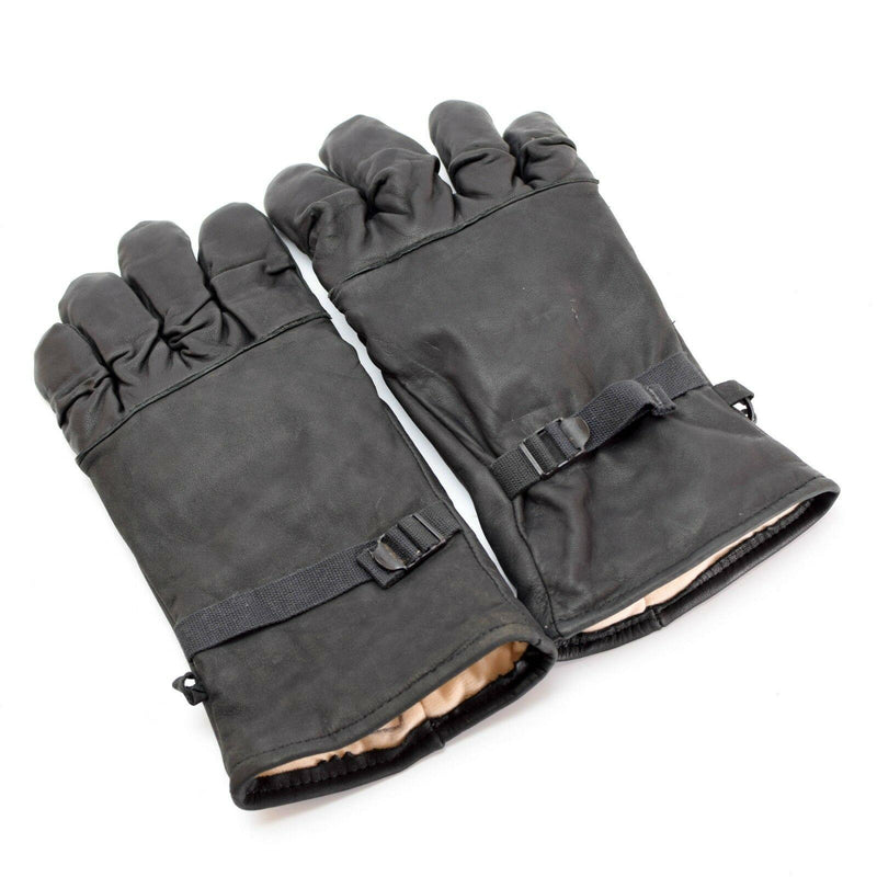 Original US Army Kampflederhandschuhe Echtes schwarzes Leder Militärausführung