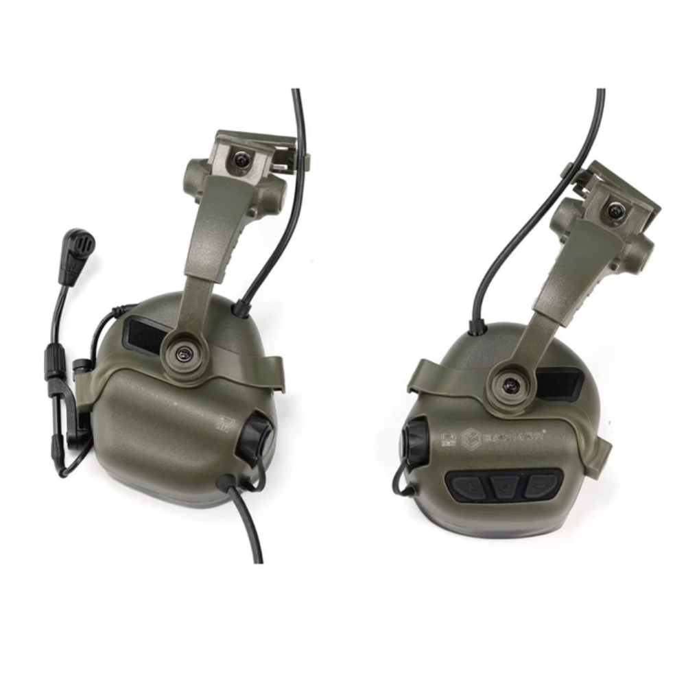 EARMOR M16A ARC Helmet Rail Adapter PLUS Series Hearing Protector Coyote Brown