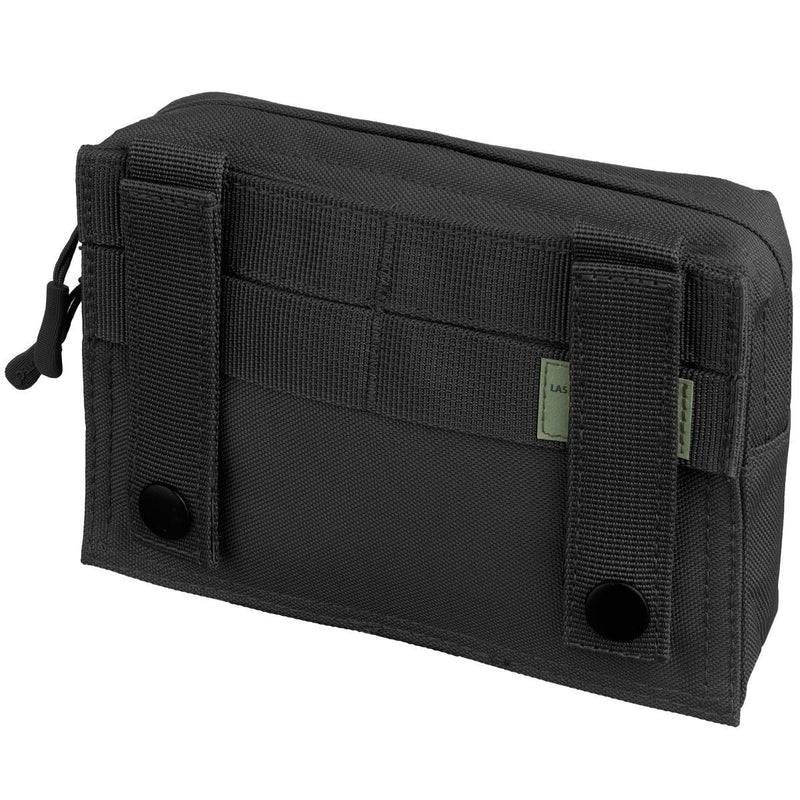Pochette de ceinture utilitaire tactique MIL-TEC découpée au laser de type MOLLE, sac en sangle noire de petite taille