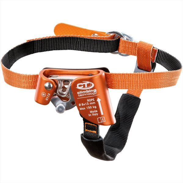 Klimtechnologie snelle step-a voet ascender linkerkant touw klimmen oranje