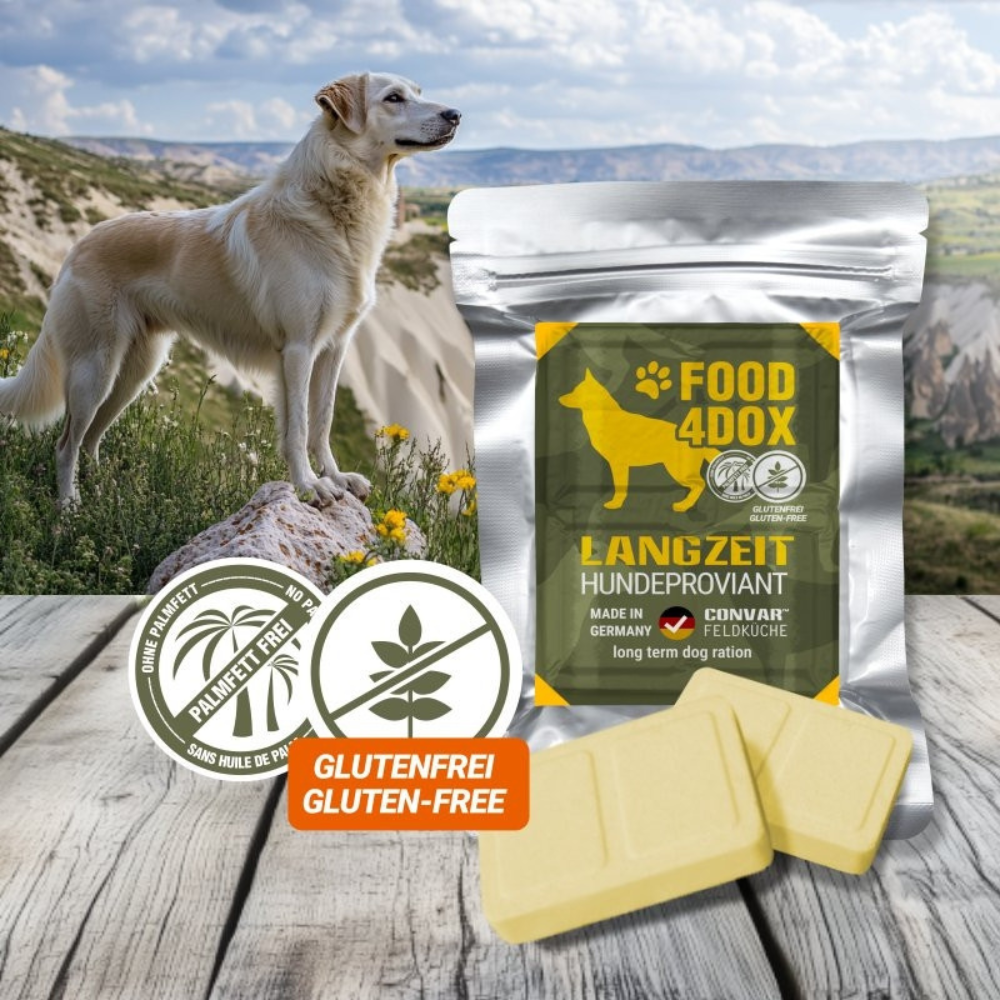 CONVAR FOOD-4DOX Long-Life Hundefutter Notfallration 10 Jahre haltbar 120g