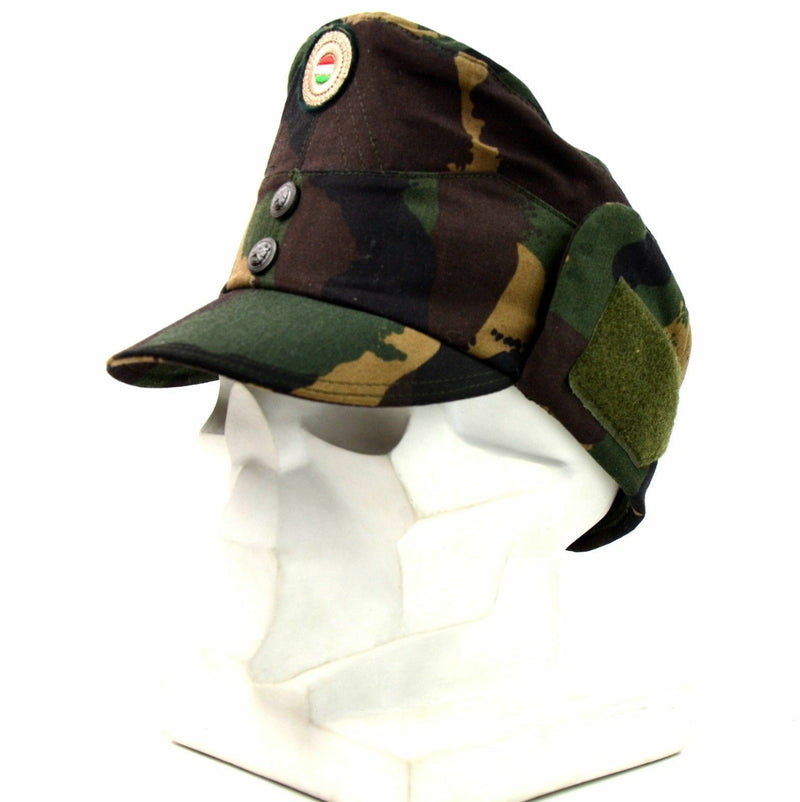 Genuine Hungarian camo army winter cap military field hat with color badge NEW