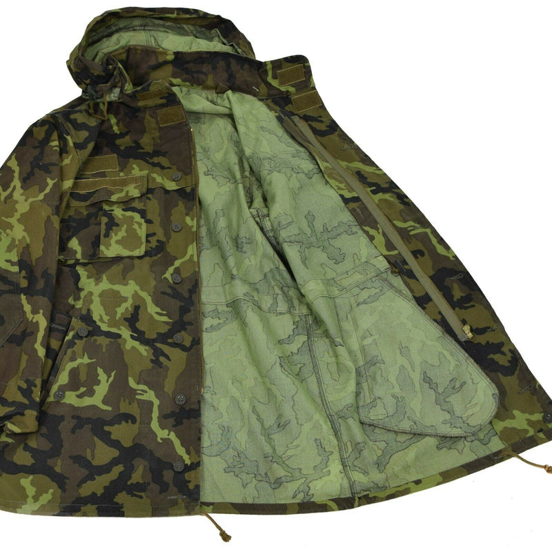 Original Czech army military combat CZ 95 camo field jacket parka hooded