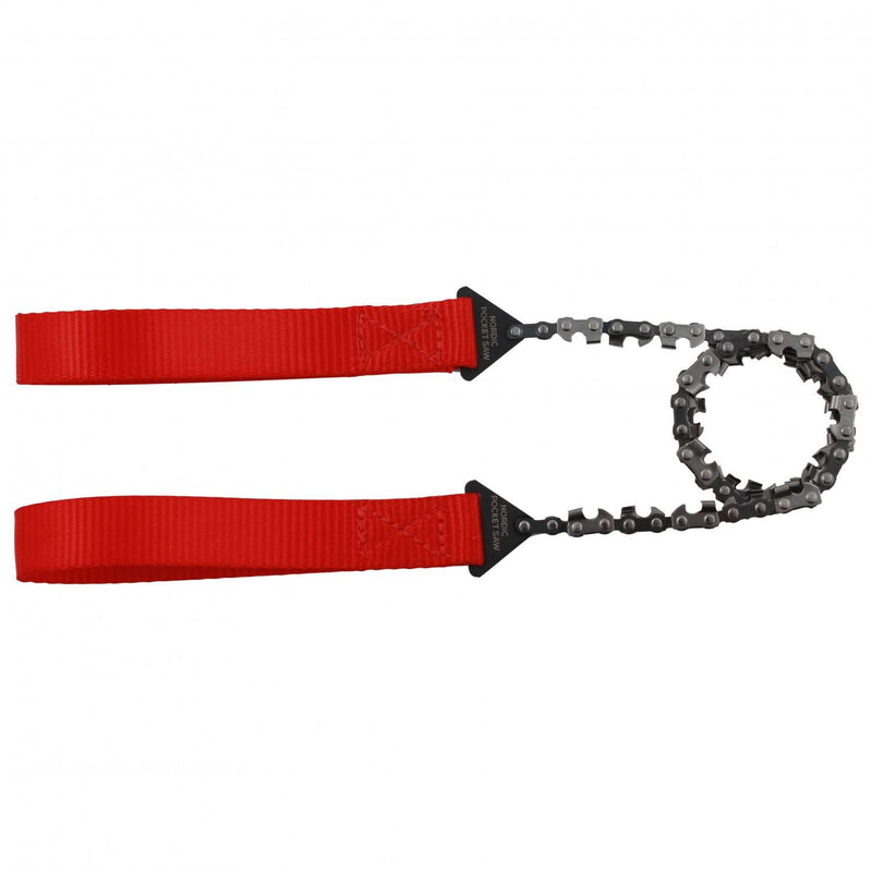 SCIE DE POCHE NORDIQUE Tronçonneuse à main compacte et portable pour camping d'urgence avec poignées rouges