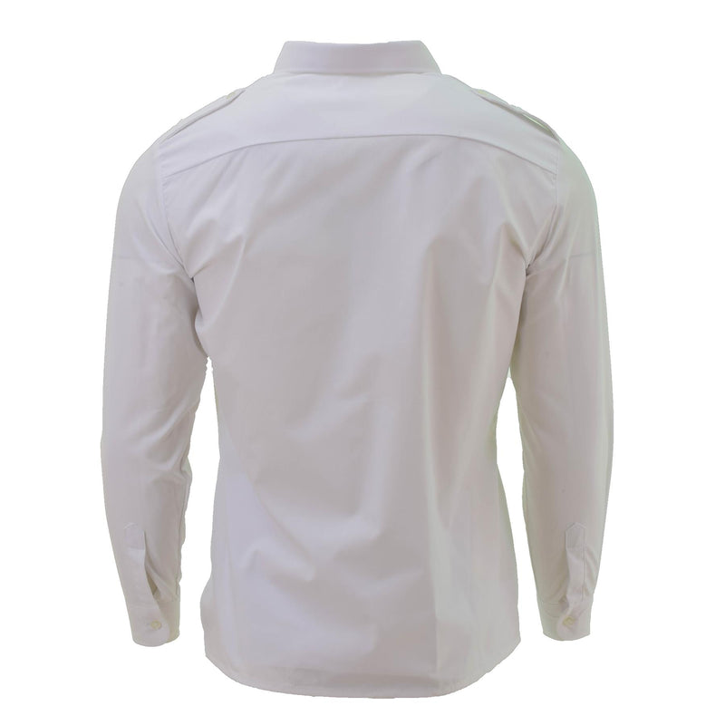 Original French military navy formal dress shirts white long sleeved shirt NEW