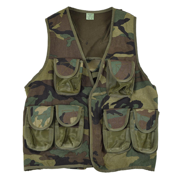 Gilet tactique original Nato camouflage forêt multi-poches armée de campagne NEUF