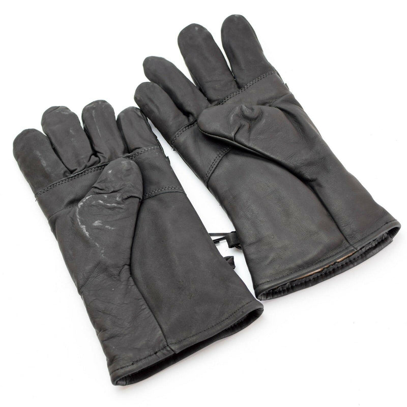 Original US Army Kampflederhandschuhe Echtes schwarzes Leder Militärausführung