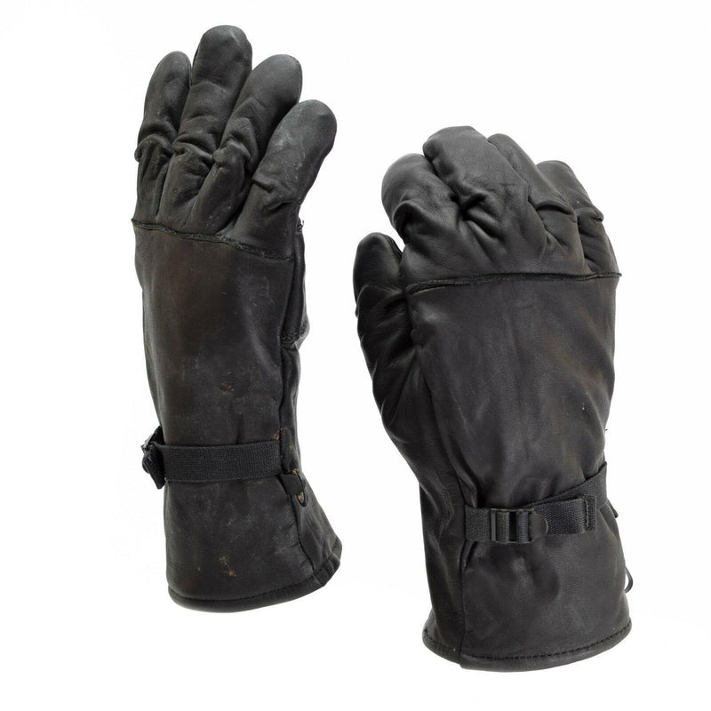 Original US Army Kampflederhandschuhe Echtes schwarzes Leder Militärausführung