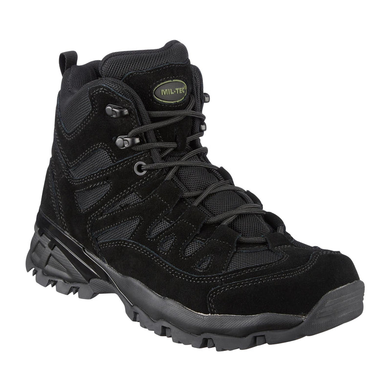 Mil-Tec Squad Boots Mid Calf Round Sole Camping Outdoor Black Suede schoenen