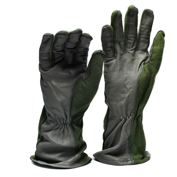 Guantes de combate del ejército holandés genuino de cuero Fibra de aramida Airfibera Aérea Nomex Od