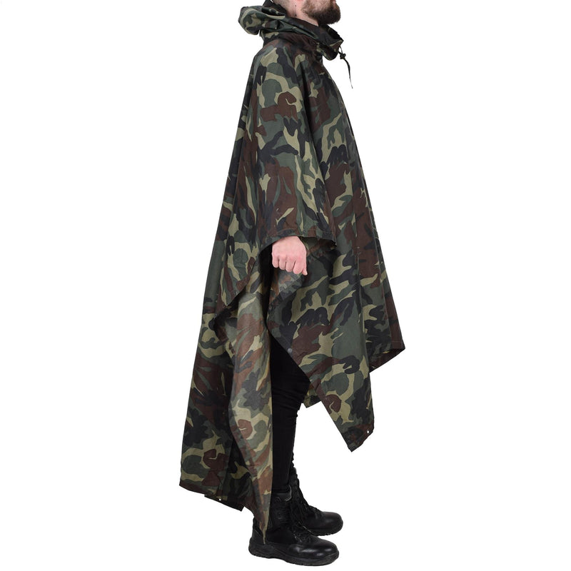 Camuflaje turco original Poncho Poncho Resistente al agua Ripstop Ejército