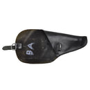 Black leather military-style belt holster designed for secure fit and quick access to Beretta pistol.