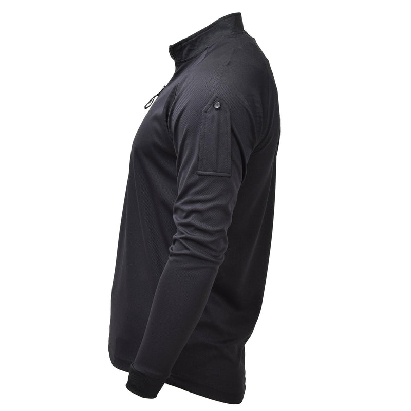 Camisetas tácticas de combate militar británica original con cremallera negra transpirable nuevo