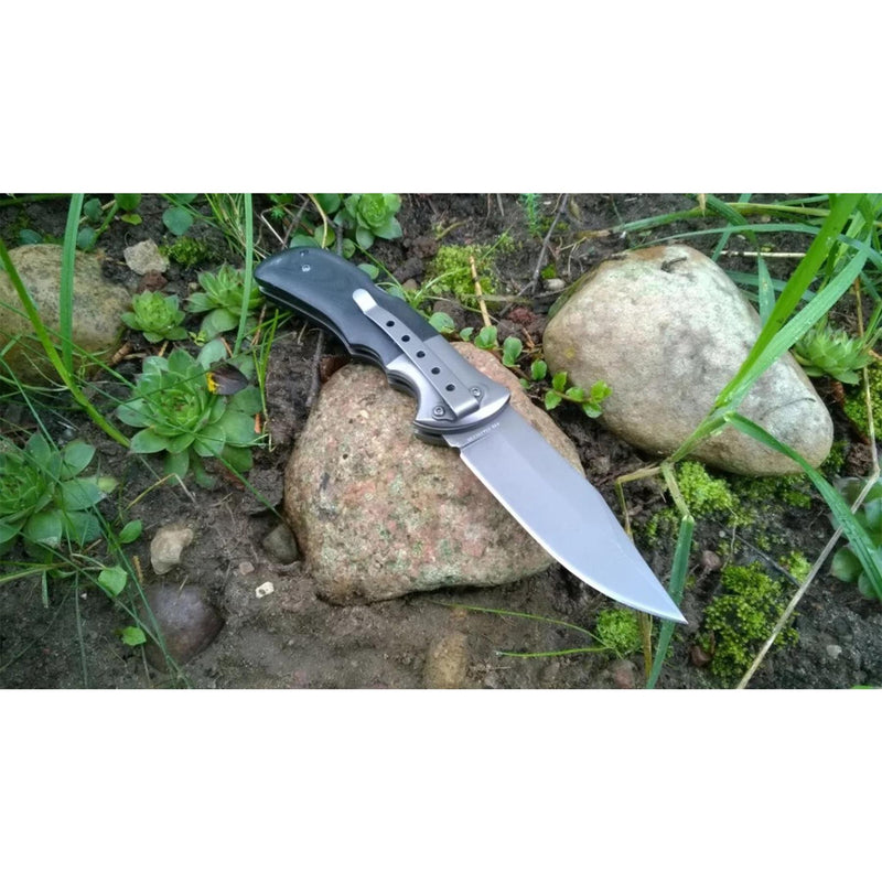 BOKER Gray Eminence Pocket knife folding compact black micarta handle 440A steel