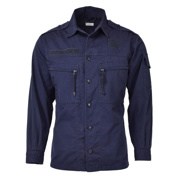 Origineel Nederlands legerjack werkkleding blauw uniform militair shirt met lange mouwen
