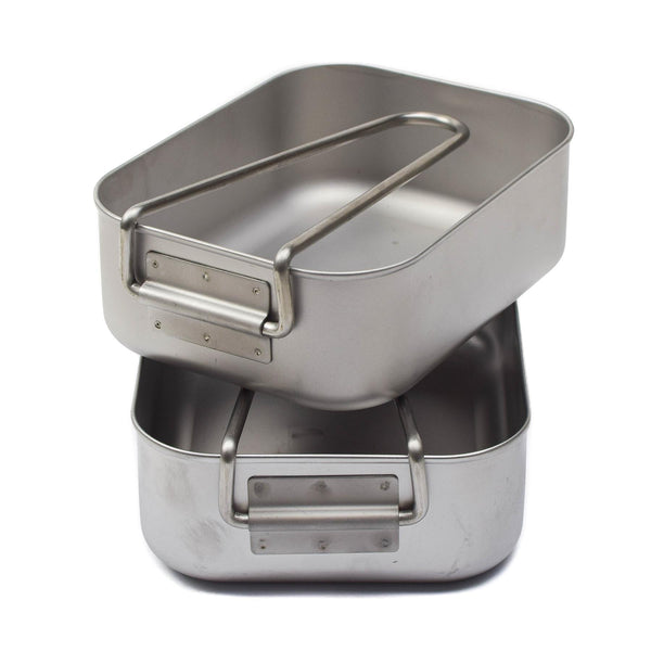 Problema militar original Mess Tins de acero inoxidable Camping Wajusware al aire libre