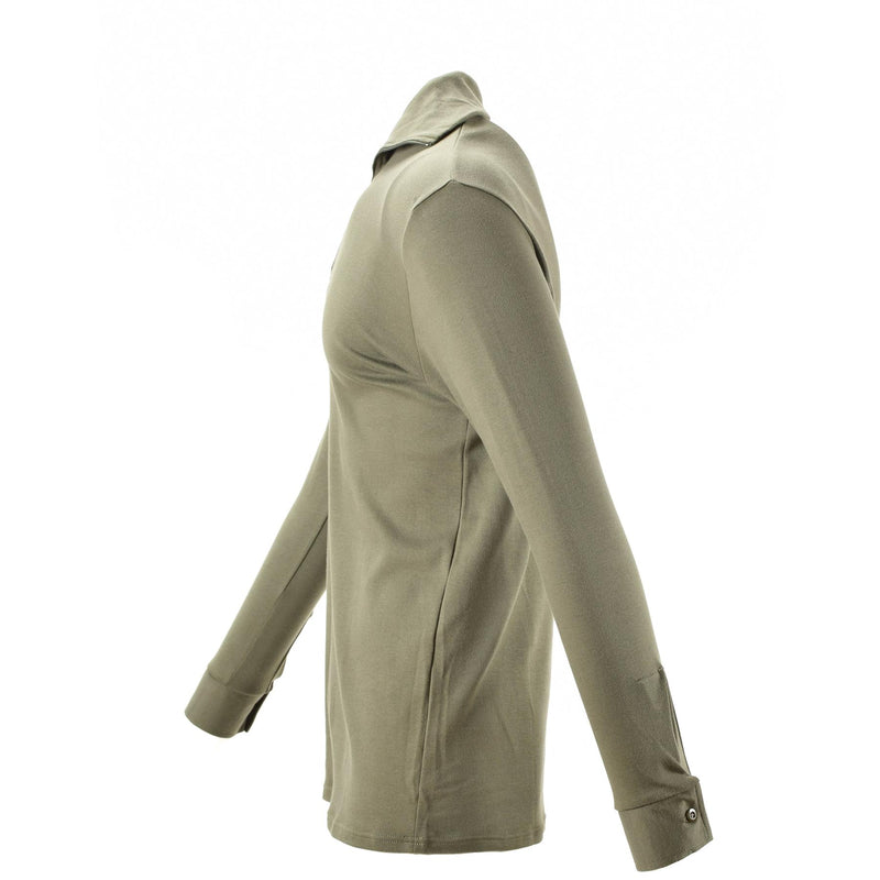 Véritable chemise de l'armée française zippée sous-chemise F1 thermique Olive pull homme NEUF