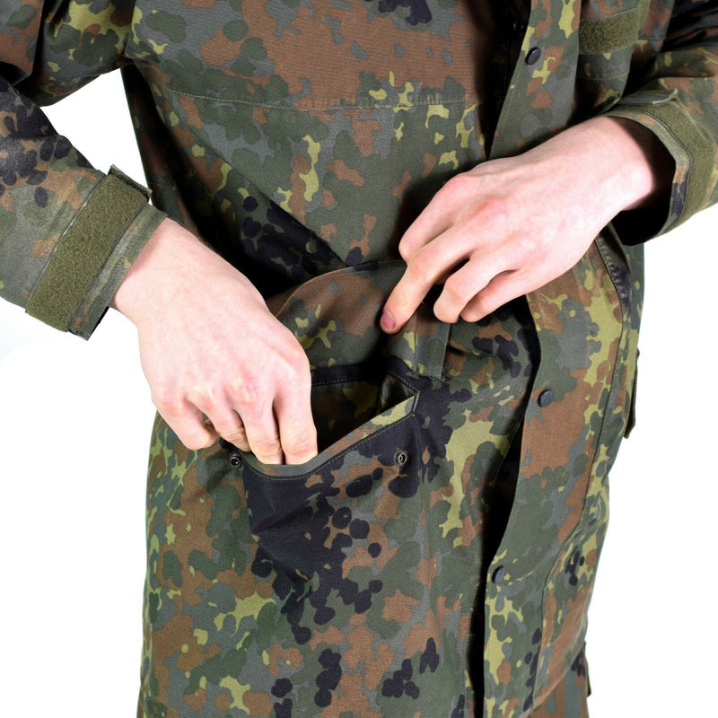 Oryginalna niemiecka kurtka polowa Goretex Flecktarn Wodoodporna deszcz
